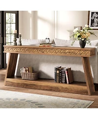 Tribesigns Farmhouse Entryway Table, 70.87-Inch Console Table with Storage, Wood Sofa Table Behind The Couch, Industrial Hallway Accent Table