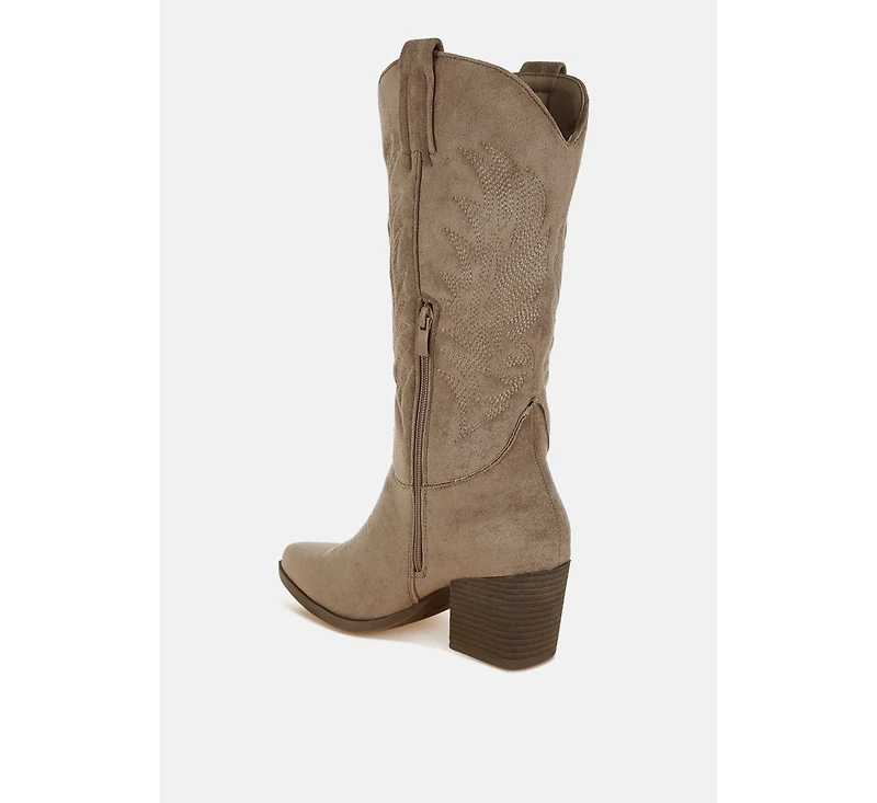 Rancher Microfiber Long Cowboy Boots