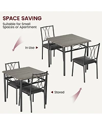 gaomon Dining Table Set for 2, Kitchen Table and Chairs, Square Dining Room Table Set , 3 Piece Dining Table Set , Rustic Grey