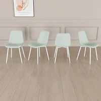 Streamdale Modern Linen Dining Chairs (Set of 4, Light Green)