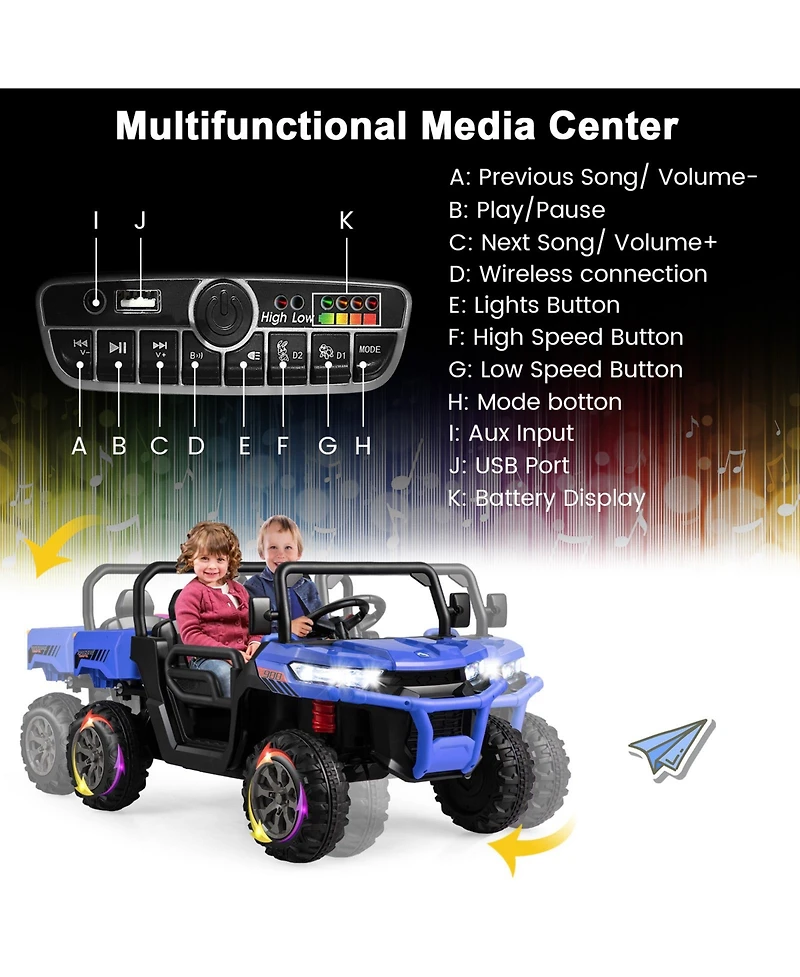 24V 2-Seater Ride-On Dump Truck – Remote