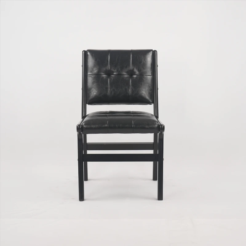 Streamdale Pu Dining Chair Set with Wooden Legs (2)