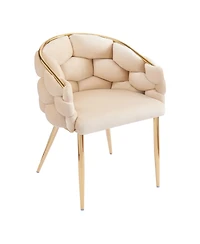 Streamdale Luxurious Accent Chair Duo in Velvet with Gold Accents