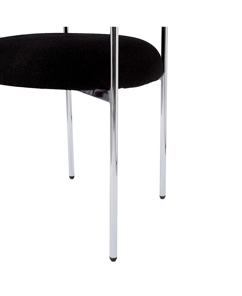 Streamdale Furniture Upholstered Armchair Dining Chairs With Metal Legs (Set of 2),Black