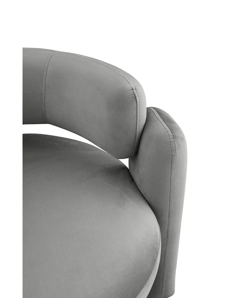 Streamdale Furniture Stylish Barrel Accent Chair: Curved Arms, Waterfall Seat, Hollow Backrest