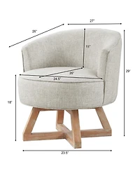 Streamdale Classic Swivel Chair with Linen Fabric