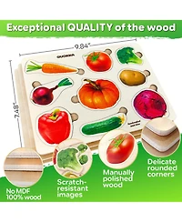 Quokka 3xSET Wooden Puzzles for Toddlers 1-3 – Montessori Toy