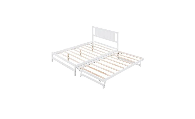 Slickblue Platform Bed with Adjustable Trundle for Versatile Sleep Solutions and Space Efficiency