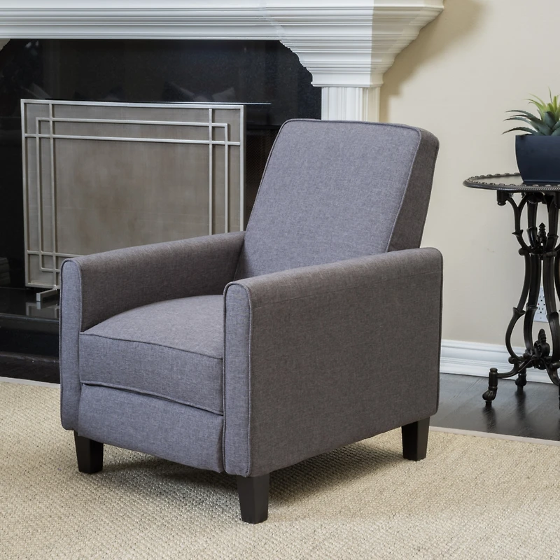 Smoke Fabric Push Back Chair For Elegant Home Decor