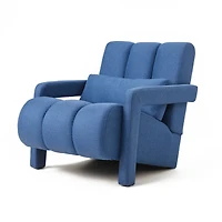 Streamdale Modern Linen Accent Chair with Pillow