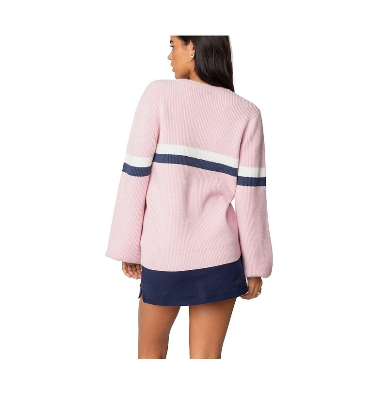Edikted Women's Nautical Striped Oversized Sweater