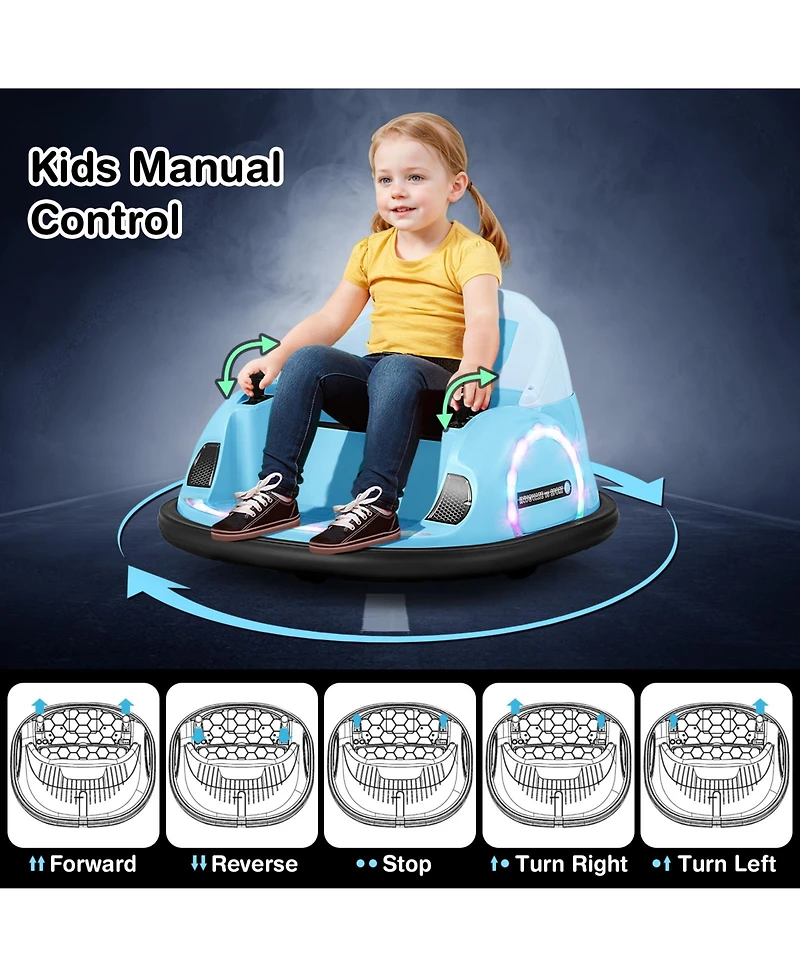 Hongge 12V 360° Ride on Bumper Car for Toddlers with Remote Control