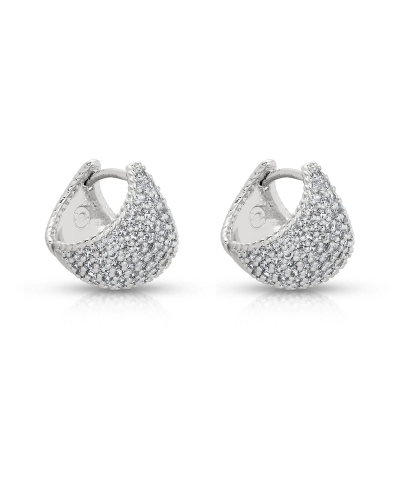 Ettika Pave Encrusted Huggies Hoops Earrings
