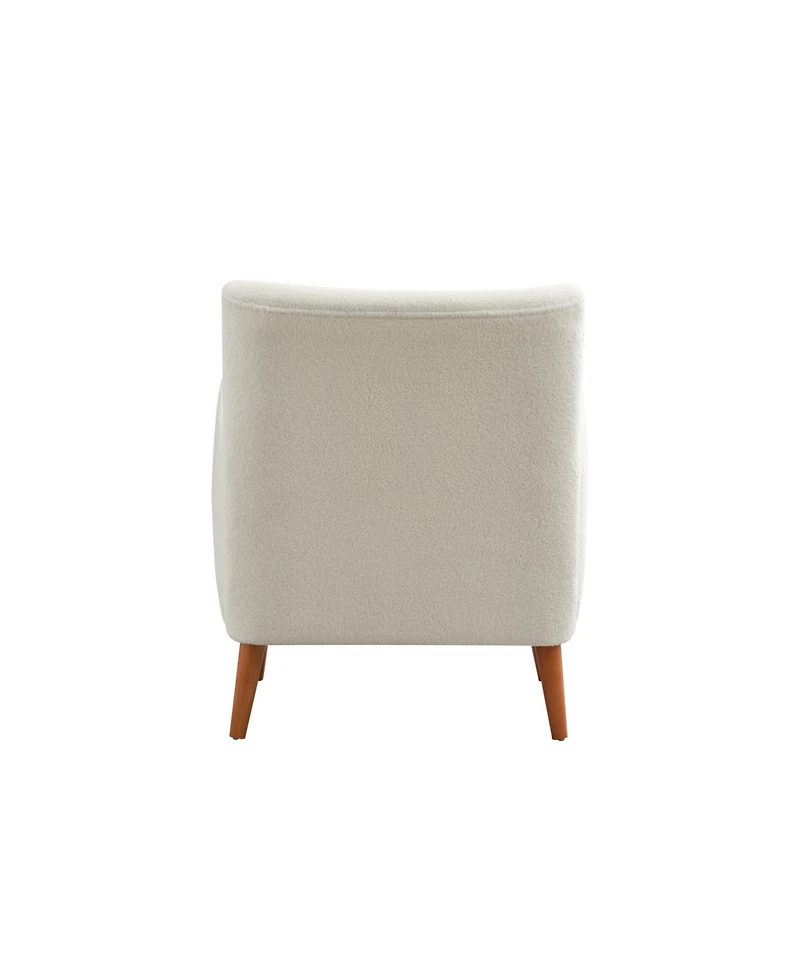Streamdale Modern Wingback Lounge Chair with Soft Fabric and Wood Legs