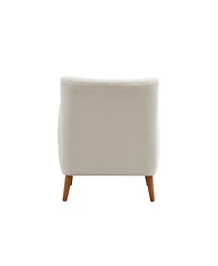 Streamdale Modern Wingback Lounge Chair with Soft Fabric and Wood Legs