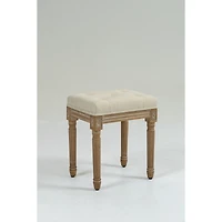 Streamdale Rustic Square Ottoman Vanity Bench