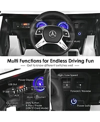 Sugift 12V Licensed Mercedes-Benz Kids Ride On Car-White