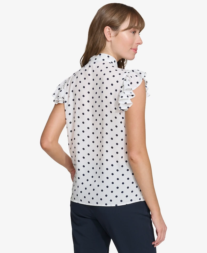 Tommy Hilfiger Women's Ruffle-Sleeve Bow Blouse