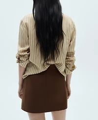 Mango Women's Short Wool Skirt