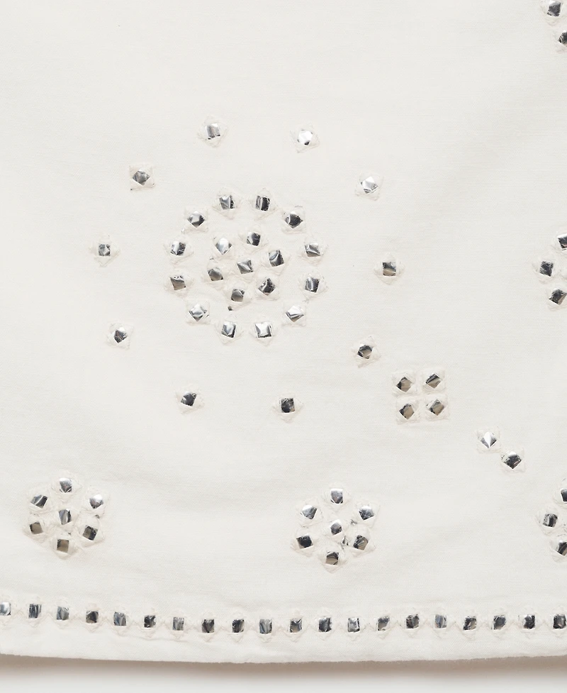 Mango Women's Rhinestone Bow Miniskirt