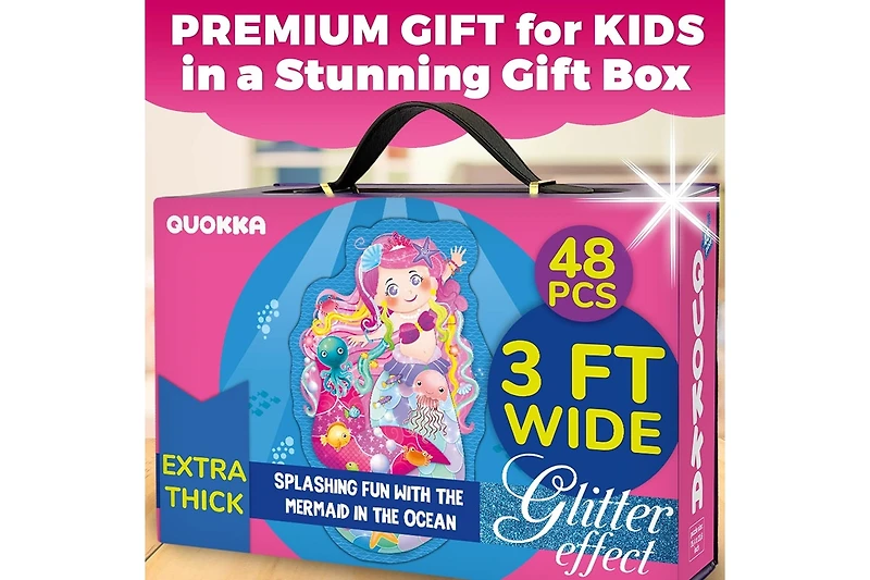 Quokka 2x3 Feet Giant Shaped Glitter Floor Puzzles for Kids Ages 3-5