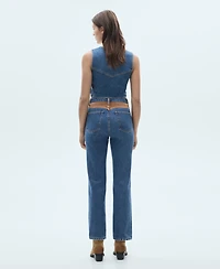 Mango Women's Contrast Details Bannack Jeans