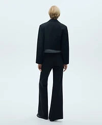 Mango Women's Mid-Rise Flared Trousers