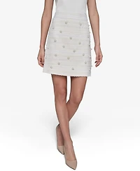 Karl Lagerfeld Paris Women's Embellished Tweed Skirt