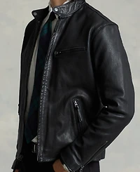 Polo Ralph Lauren Men's Cafe Racer Leather Jacket