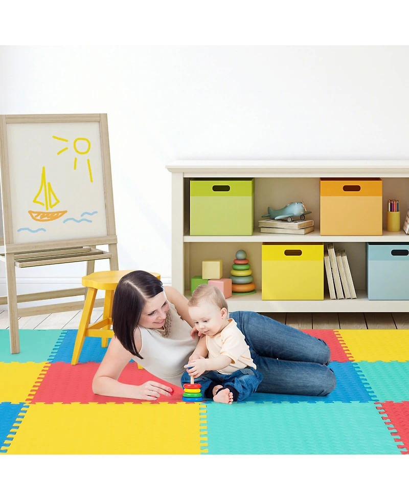 Hongge 12 Pieces Flooring Mats Interlocking Eva Foam Exercise Mats with Anti-slip Surface