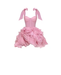 Milla Women's Danceable Mini With Ruched Flower Appliques