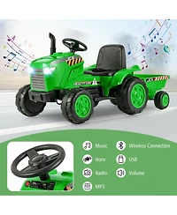 Hongge 12V Kids Ride On Tractor with Trailer and Remote Control