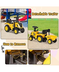 Hongge Kids Ride on Tractor Licensed Caterpillar with Detachable Trailer No Power