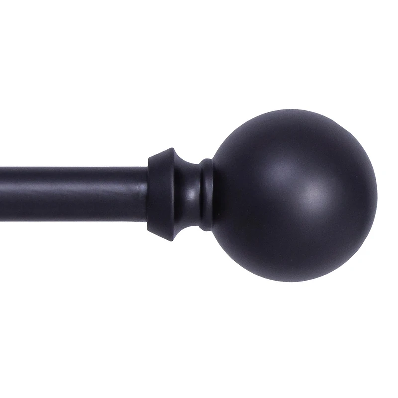 Kenney Newbury Decorative Curtain Rod - 5/8 Inch Adjustable Window Rod with Ball Finials