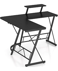 Mr Ironstone L-Shaped Desk 50.8" Computer Corner Desk, Home Gaming Desk, Office Writing Workstation with Large Monitor Stand, Space-Saving, Easy to As