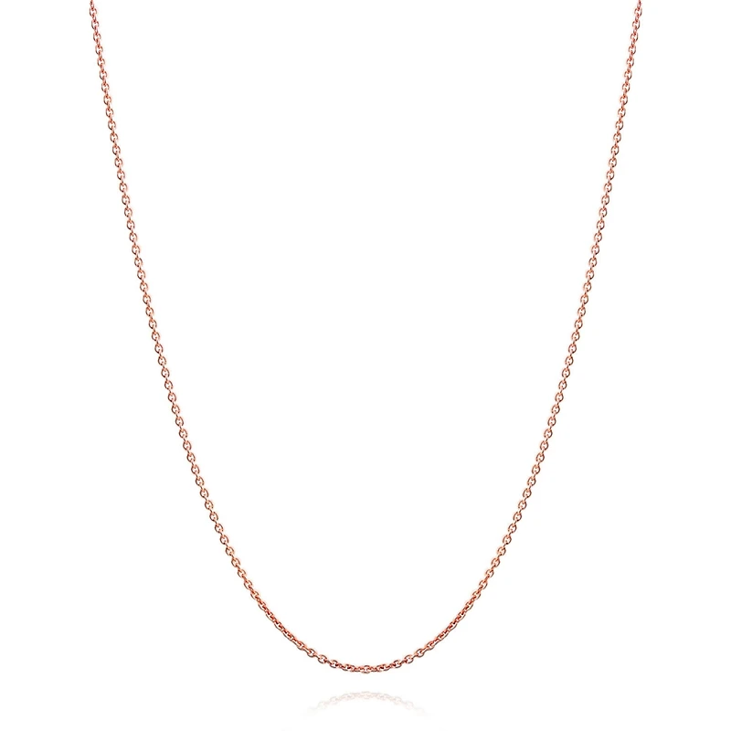 Bling Jewelry Simple Thin 2MM Rose Gold Plated .925 Sterling Silver Rolo Cable Chain Necklace