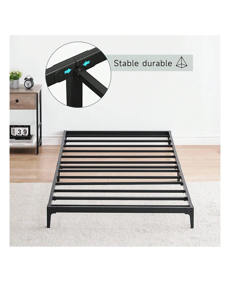 gaomon Bed Frame, 6 Inch Metal Bed Frame, Heavy Duty Platform, Sturdy Steel Slat Platform, No Noise, No Box Spring Mattress Required, Huge Storage Spa