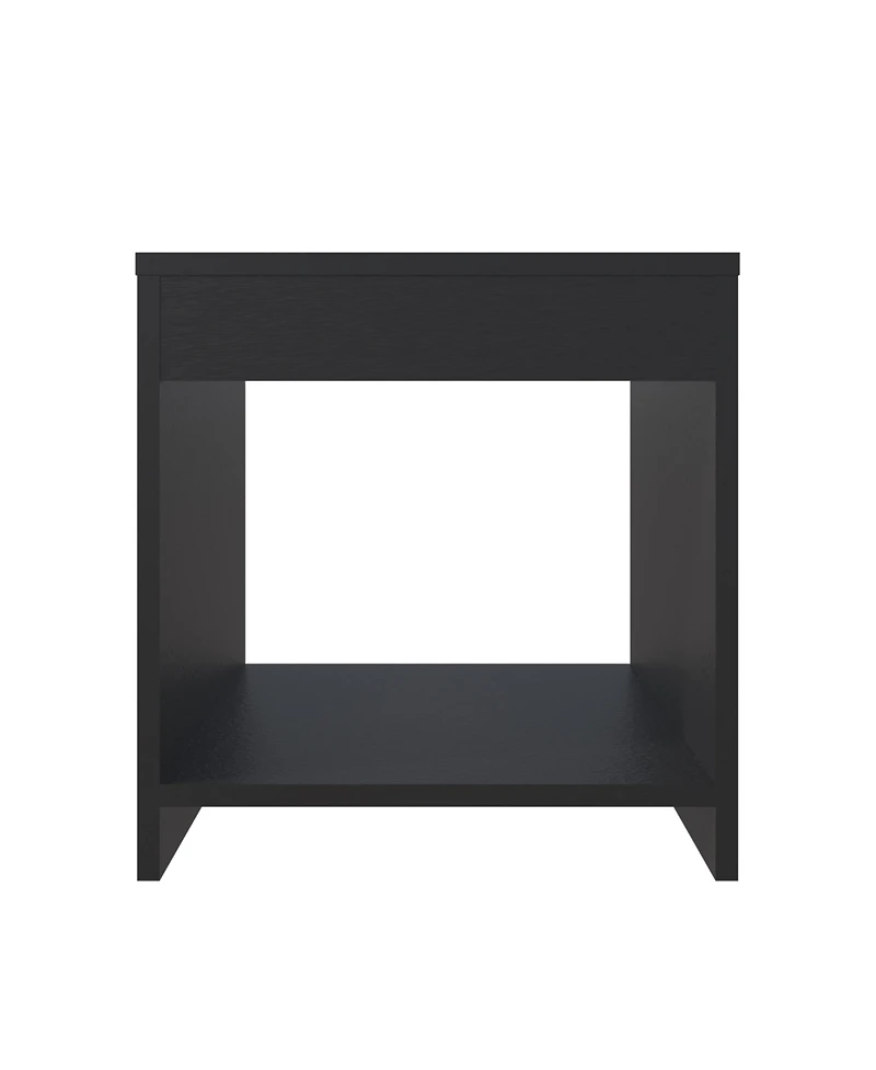 Fm Furniture Anegam Nightstand with Open Storage, Black