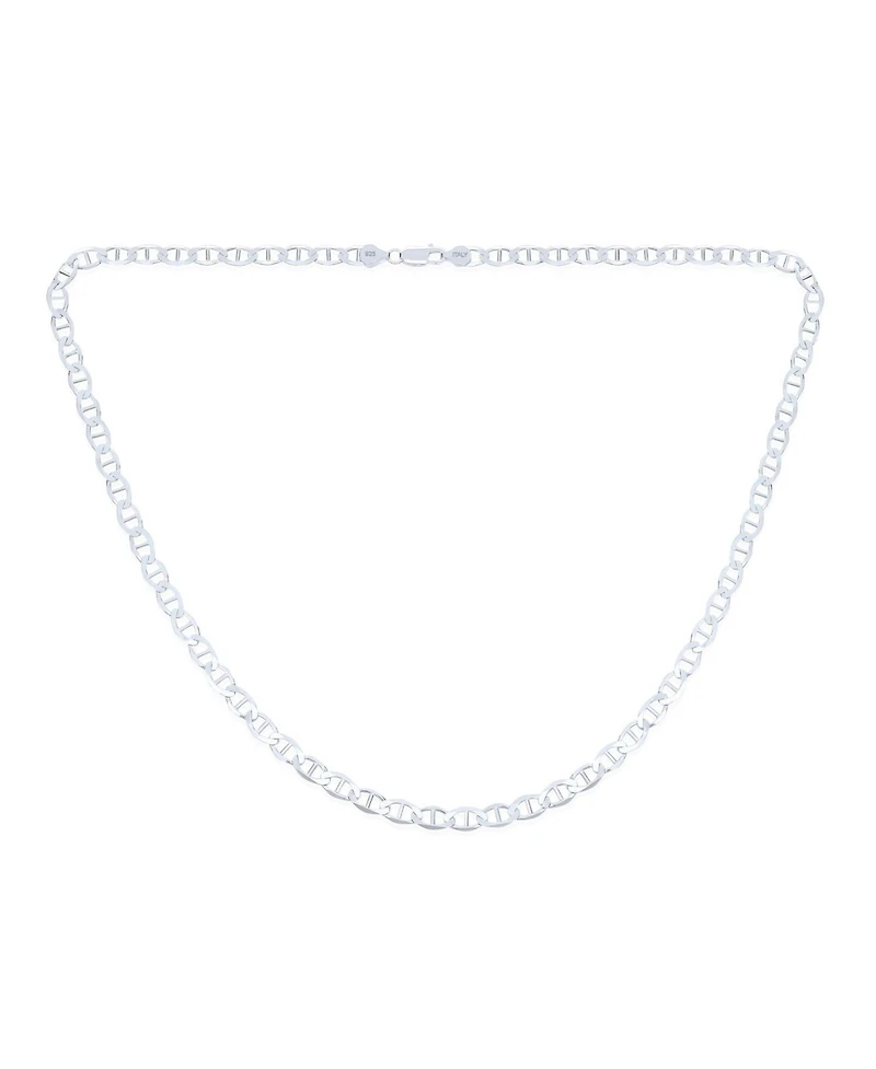 Bling Jewelry Solid Heavy .925 Sterling Silver 9MM Marina Anchor Nautical Mariner Chain Link Necklace For Made Italy 24 Inch