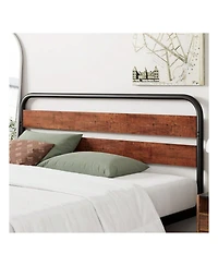gaomon Senfot Queen/King Size Platform Bed Frame With Wood Headboard, Heavy Duty Metal Slat Support, Noise Free Design Mattress Foundation, Easy Insta