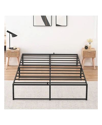 gaomon Twin/Full/Queen Size Metal Bed Frame, Platform Bed Frame 13 Inch With 3 In 1 Steel Support, Heavy Duty Metal Platform Bed Frame No Box Spring N