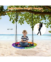 Gouun 40 Inches Saucer Tree Swing for Kids and Adults-Multicolor