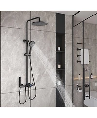 Mondawe 12Inch 4-Functiom Shower Faucet System Set with Handheld Spray (Rough-in Value Included)