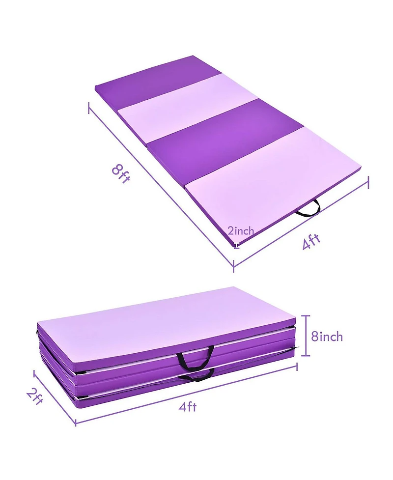 Costway Gymnastics Yoga Mat Thick Folding Panel Gym 4'x8'