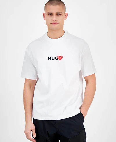 Hugo by Hugo Boss Men's Dewdam 10258021 01 Relaxed-Fit Graphic T-Shirt