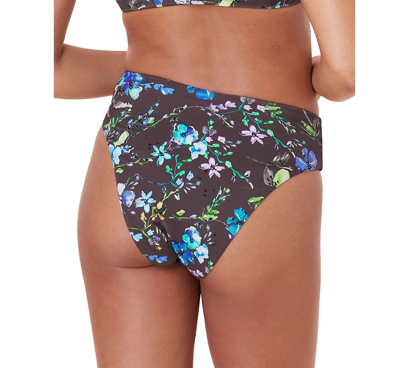 Women's '90s Floral Print High-Waist High-Cut Cheeky Bikini Bottoms