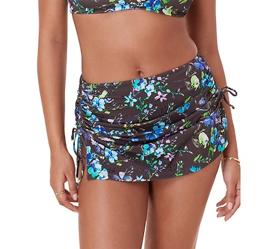 Women's Waikiki Shirred Adjustible Tie Slit-Side Swim Skirt