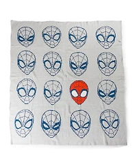 Saturday Park Spiderman Spidey Expressions 50x60 Feather Knit Throw Blanket