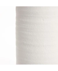 LuxenHome White Terracotta 16.1-Inch Tall Indoor and Outdoor Cylinder Vase