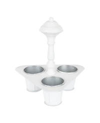 Slickblue Metal Triple Pot Holder With Tin Planters 11"h